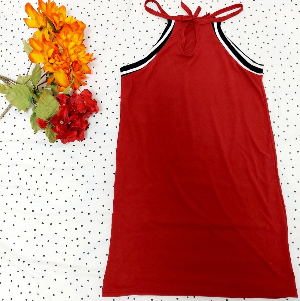 Spaghetti Strap Halter Top | Red - Picture 2 of 4